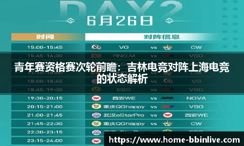 青年赛资格赛次轮前瞻：吉林电竞对阵上海电竞的状态解析