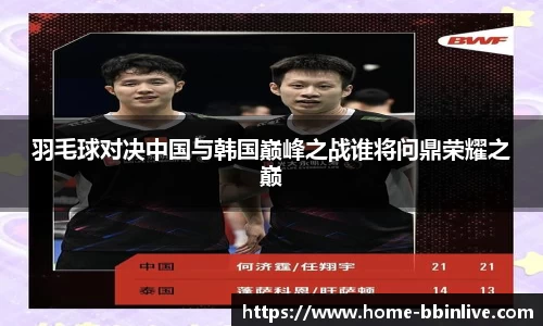 羽毛球对决中国与韩国巅峰之战谁将问鼎荣耀之巅